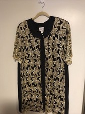 Vintage 3K Fashion Formal Fancy Gold Metallic Cover For Dress Or Pants Suit 3XL