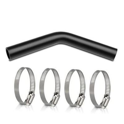 Gas Tank Filler Hose with 4 Clamps,Reinforced Gasoline Fuel 2'' ID 45 Degree