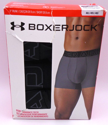NEW MEN'S ''UNDER ARMOUR  SZ 4XL 3 PACK UA PERFORMANCE TECH 3'' BOXERJOCK TRUNK ''