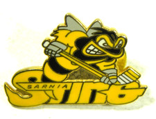 Sarnia Sting Lapel Pin Junior Ice Hockey Team Ontario Canada Bee Mascot