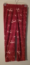 Cat Jack Kids Unisex S 6/7 Soft Fleece Christmas Pyjama Pants Red W/Sleigh