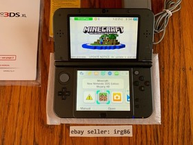 Nintendo New 3DS XL black console system complete in box protector US model