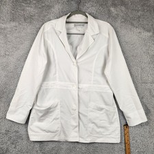 Greys Anatomy Jacket Womens Large White Lab Coat Scrub Signature Barco Work Logo