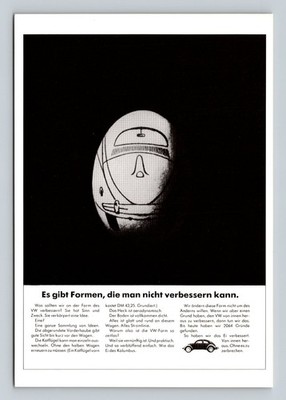 1963 Volkswagen Beetle Vintage Advertising Postcard DDB Creativity