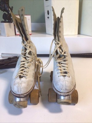 Vintage White Betty Lytle Roller Skates by Hyde 1950s Size 4