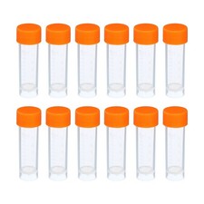 12PCS 5mL Plastic Test Tubes Frozen Container Storage Screw Cap Clear