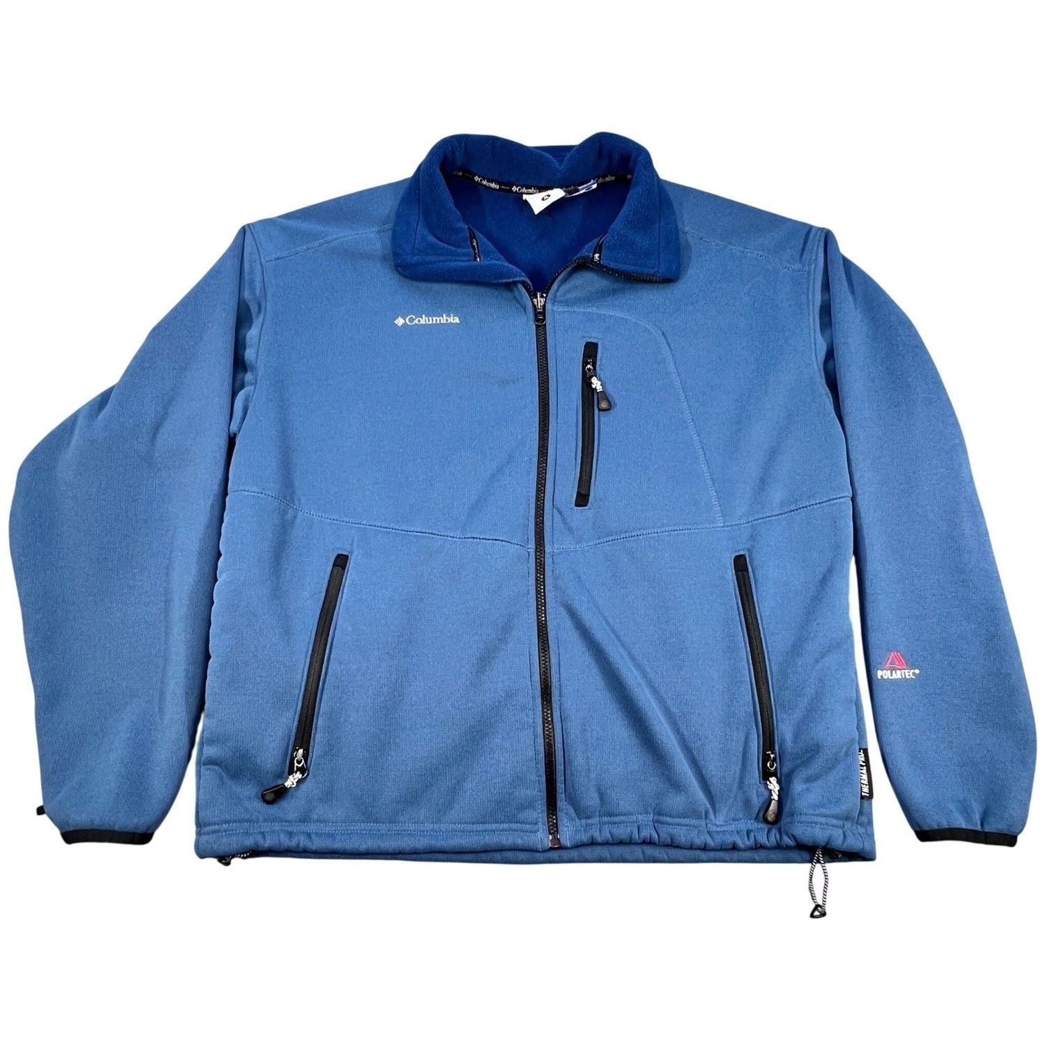 Columbia Blue Fleece Jacket Polartec Thermal Pro Interchange Mens XL