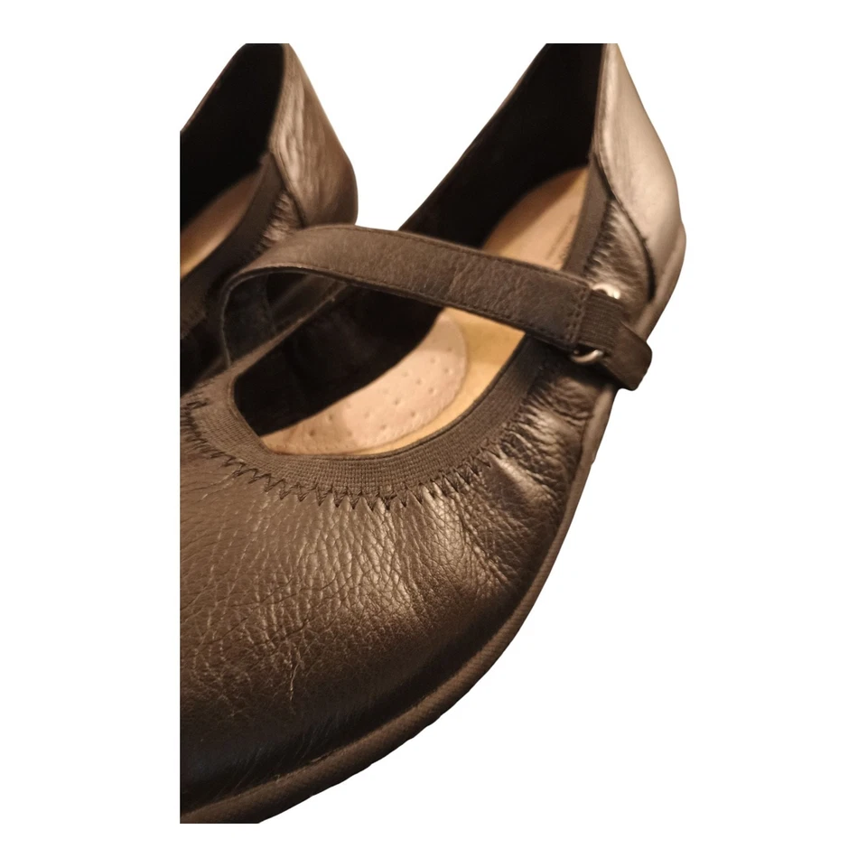 Zapatos Mary Jane de ballet de cuero suave con punta cerrada redonda plana para mujer talla 8M Foto 3 de 4