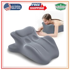 Ergonomic Memory Foam Wedge Pillow 27 Degree Support Grey Removable Cover