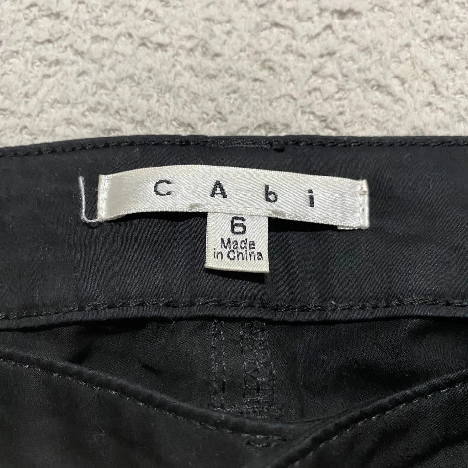 Cabi Pants Womens sz 6 Black Sateen Bree Skinny Style 798 Stretch Cotton - Image 3 of 4