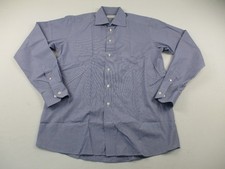 Eton Dress Shirt Mens Size 16 41 Blue Contemporary Fit Long Sleeve Polka Dot