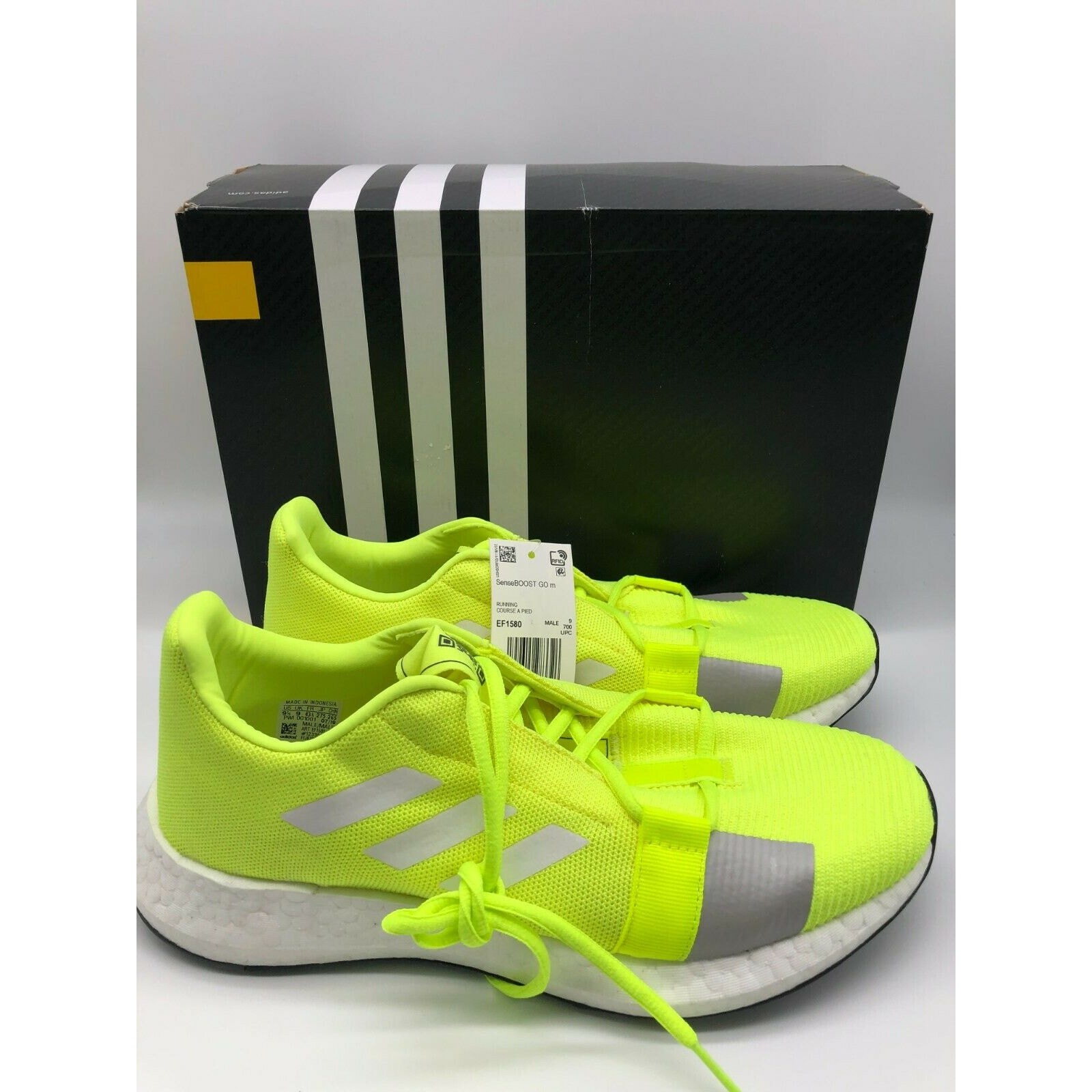 adidas Men's Senseboost GO Running Shoes Neon/Yellow Sneakers EF1580 Size 9.5 thumbnail 13
