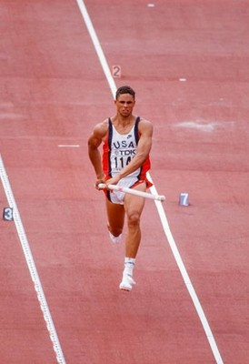 Dan O'Brien USA competes in the Pole Vault event Decathlon competi- Old Photo