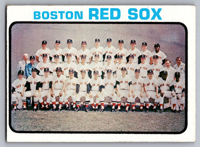 1973 TOPPS #596 BOSTON RED SOX TEAM CARD W/CARL YASTRZEMSKI & CARLTON FISK