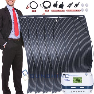 Portable Flexible Solar Panel 100W 200W 400W w/ 30A Controller for Power Station