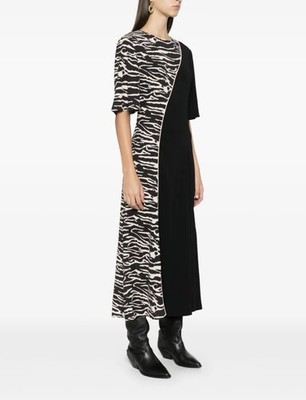 NWT Baum Und Pferdgarten Anabel Zebra Maxi Dress Sz 36 Minimalist Statement 
