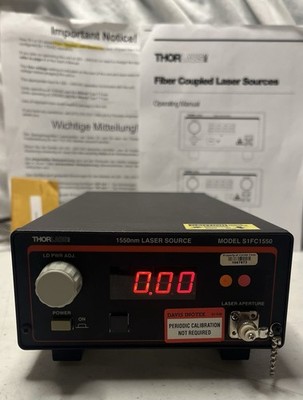 Thorlabs S1FC1550 1550nm Fiber Laser Source Telecom Lab w/ Manual, Keys, & Fuse!