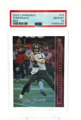 TOM BRADY 2022 LUMINANCE RED /25 PSA 10 GEM MINT BUCCANEERS PATRIOTS HOF