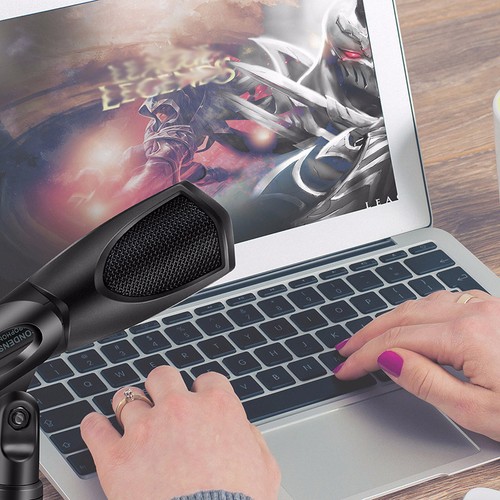 USB Condenser Microphone W/ Stand Laptop Desktop PC Podcast Studio Recording Mic - Picture 13 of 18