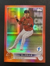 2022 Topps Series 1 1st Edition Jose Iglesias RED Parallel /50 + Base Card