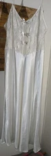 VTG White Satin Slip Dress Val Mode Lingerie Lrg Romantic Fairycore Honeymoon