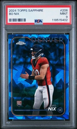 2024 TOPPS CHROME SAPPHIRE BO NIX BLUE REFRACTOR #206 ROOKIE RC PSA 9 MINT