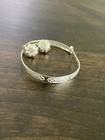 Vintage Sterling Silver 925 Baby Bangle Bracelet With Bells And Chinese Writing — photo 2