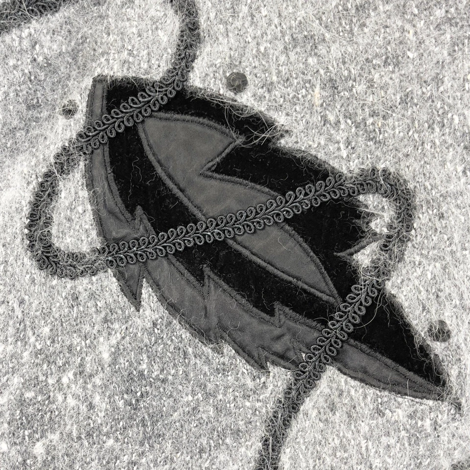 Suéter Erika II de Colección Años 80 para Mujer 2X Apliques de Seda de Angora Art Deco Cottagegoth Foto 3 de 4