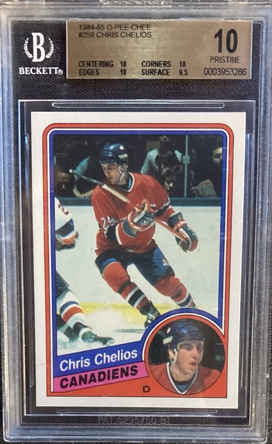 Chris Chelios 1984 OPC #259 Rookie Card BGS 10 Hockey Hall Of Fame Legend