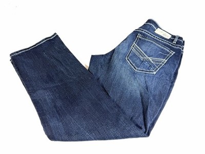 BKE Tyler Straight Jeans Dark Wash Stretch Denim Buckle Men's Size 34 Regular
