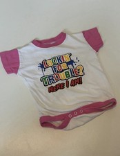 Vintage White Colorblock Baby One Piece 12 Mos