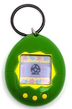 Vintage 1996 Tamagotchi Gen 1 Green Yellow Bandai Virtual Pet Toy - TESTED Works