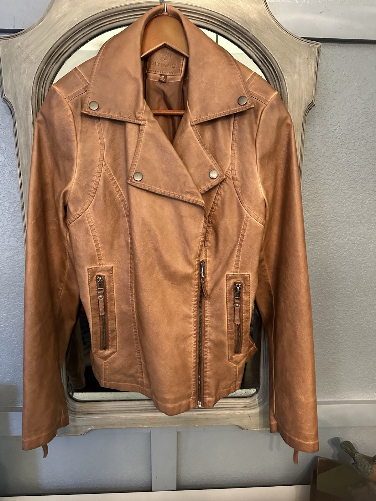 Max Studio Camel Colored Leather Jacket - image 4