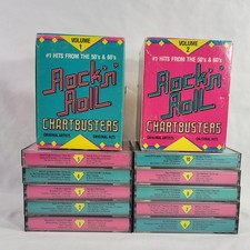 Rock N Roll Chartbusters 10 Cassette Tape Lot 50s  60s Music Hits Vol 1  2
