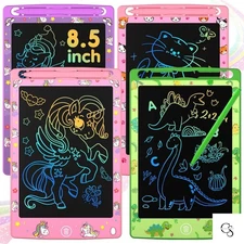 4-Pack LCD Writing Tablets for Kids, 8.5" Doodle Pads, Travel Learning Toy