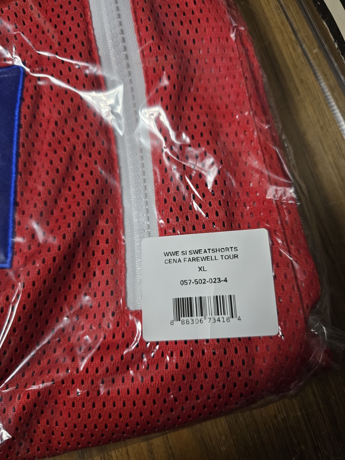 OFFICIAL WWE Men's Red JOHN CENA Farewell Tour Mesh Shorts XL (2025)