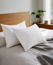 UNIKOME 100% COTTON GOOSE FEATHER AND DOWN STANDARD PILLOWS 2 PACK OF PILLOWS