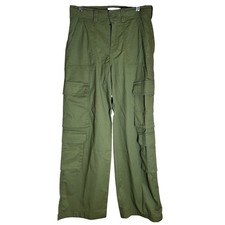 Abercrombie Kids Cargo Pants Kids 15/16 Regular Olive Green Wide Leg Utility New