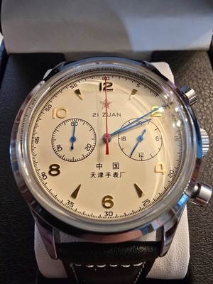 Seagull 1963 21 Zuan Pilot Watch 40 mm Mechanical Quartz Movement Chronograph