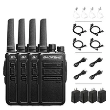 4 Pack Baofeng GT-68 Two Way Radio Walkie Talkie 1500mAh Battery Extra Kit