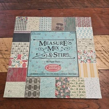 SCRAPBOOK PAPER 53 Sheets, The Paper Studio, Measure, Mix & Stir 20 Designs