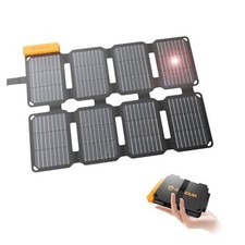 Portable Solar Panel Charger with USB-A and USB-C Ports.0.8lbs,IP57 25W