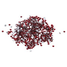 SS3/1440Pcs Glass Diamante Rhinestone, Man Made Gems, Dark Red