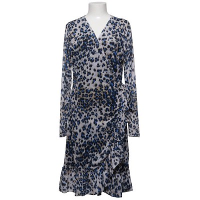 Ichi, Wickelkleid, Größe: L, Blau/Weiß/Schwarz, Elasthan/Polyester, Leopard #gli