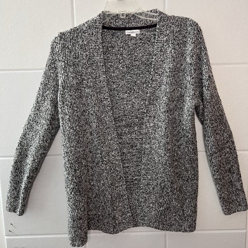 Croft Barrow Damen grau offene Strickjacke Langarm Größe L Large - Bild 1 von 11