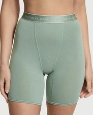 NWOT VICTORIA'S SECRET BLUE THICK LOGO WAISTBAND BOY BRIEF BOXER SHORTS PANTIES