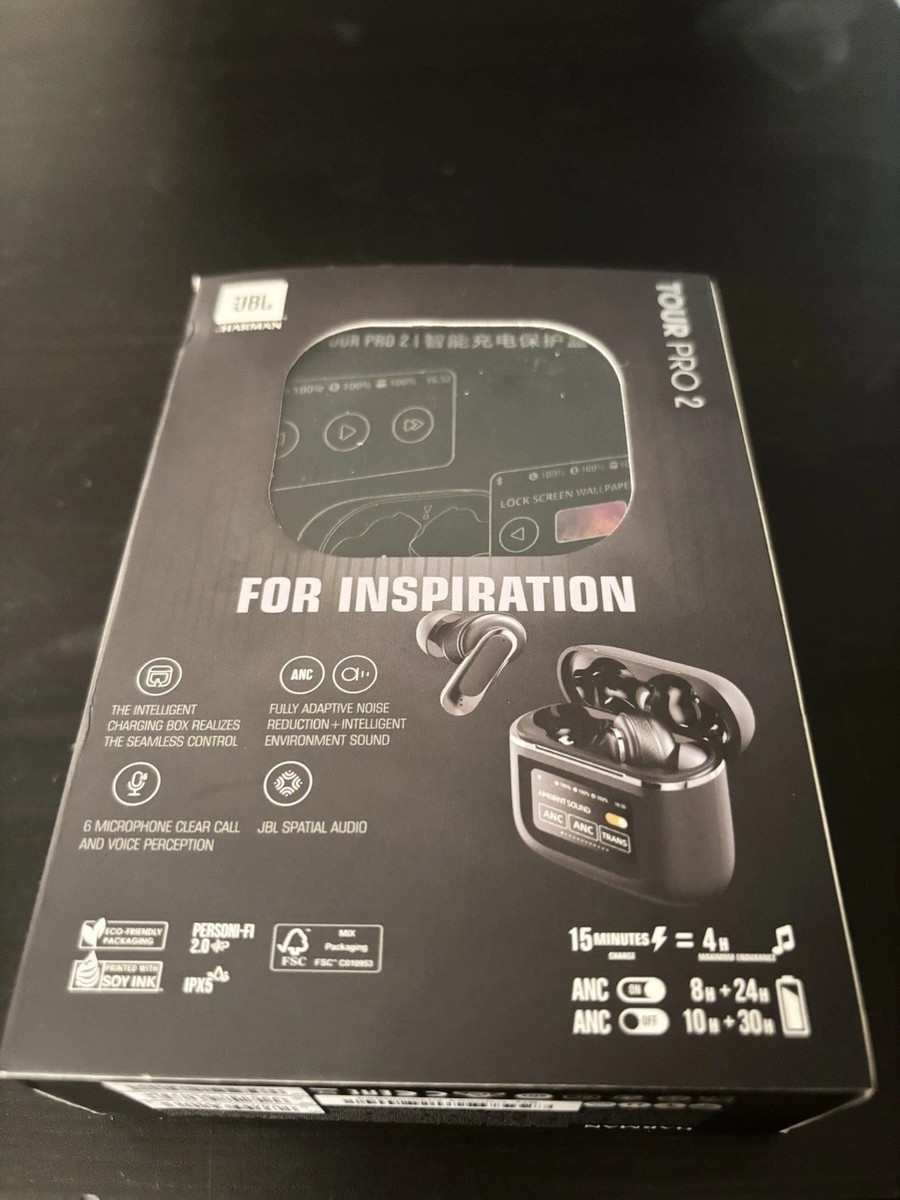 JBL Tour Pro 2 Bluetooth Wireless Earphones - Black for sale