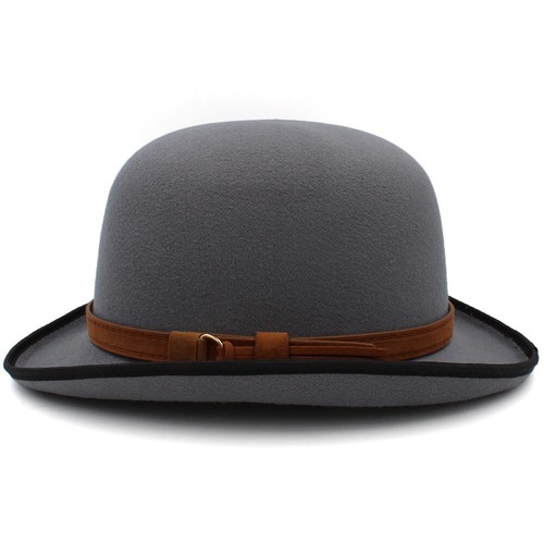 Men Women Classical Bowler Hats Retro Fedora Sunhat Jazz Derby Caps 7 1/8-7 3/8 - Picture 18 of 29