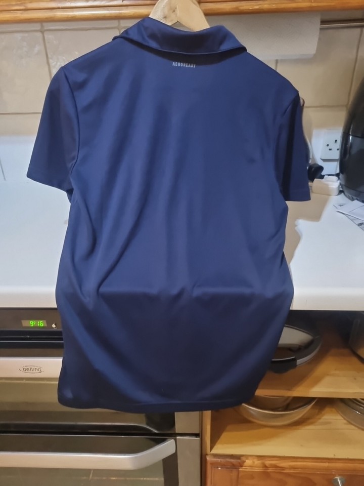 Great navy short sleeved collared Adidas top size XS eBay