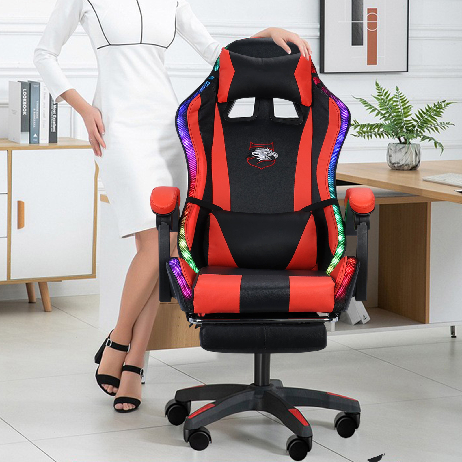 Computer Gaming Chair Ergonomic Office Chairs Executive Swivel Racing Recliner-image